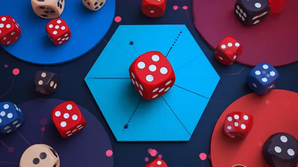 A woman smiling while playing online games on her laptop, surrounded by neon casino elements, showcasing VK8’s diverse game collection.